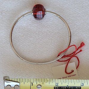 NWT Baccarat sterling silver and red crystal bracelet